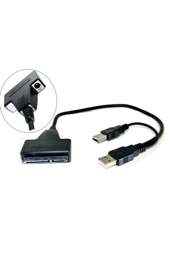 Usb 2.0 Sata 2.5/3.5 Inç Ssd Hdd Adaptör Destekli Sata Usb Çevirici Kablo 22 Pin Sata