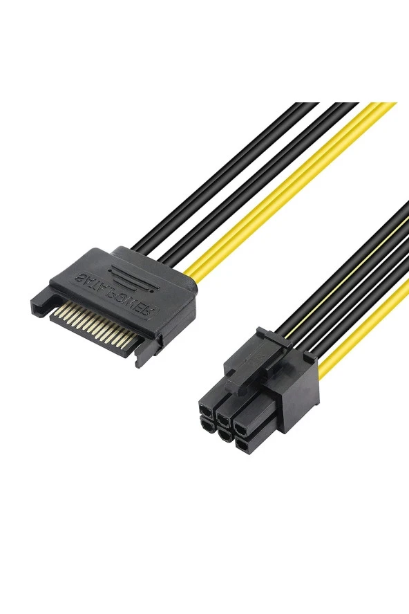 6 Pin - Sata 15 Pin Sata Güç Kablosu (sata - 6 Pin Pcıe) Grafik Ekran Kartı Power Kablosu - Resim 3