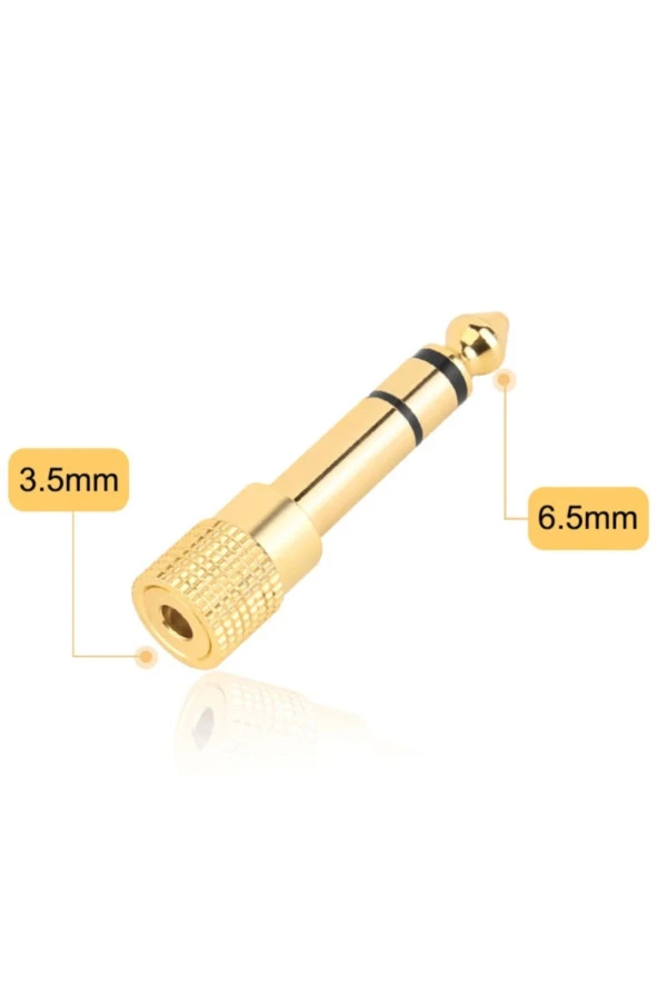 Gold 3.5mm To 6.3mm Çevirici 6.3 Mm Erkek 3.5 Mm Dişi Adaptör Stereo Kulaklık Mikrofon Dönüştürücü - Resim 2