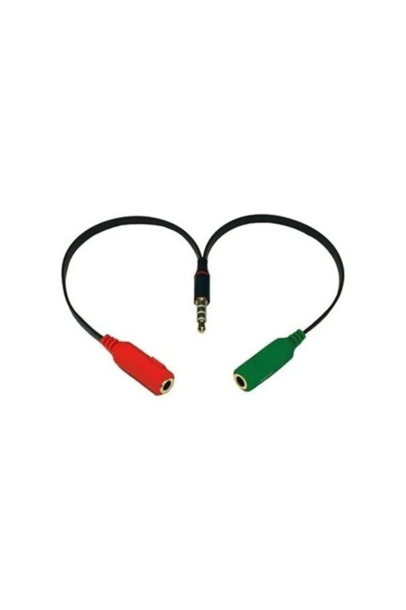 Kulaklık Mikrofon Birleştirici Kablo 3.5 Mm Erkek To 2 X 3.5 Mm Stereo Headphone