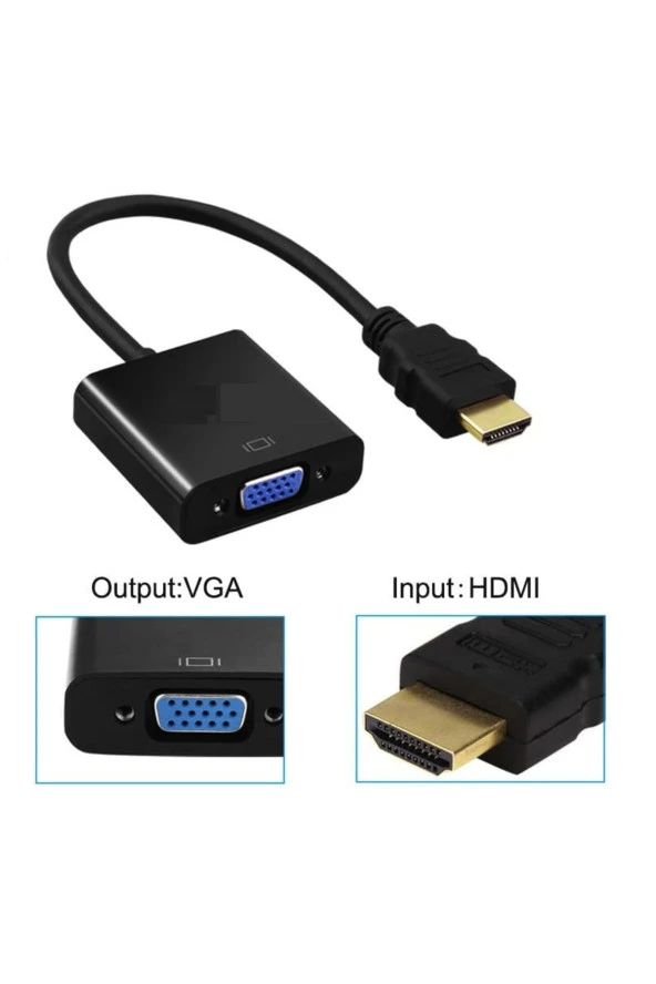 Hdmi To Vga Dönüştürücü Ses Çıklışlı Hdmi Giriş Vga Çıkış Hdmı Vga Kablo Hdmi Erkek Vga Dişi - 4
