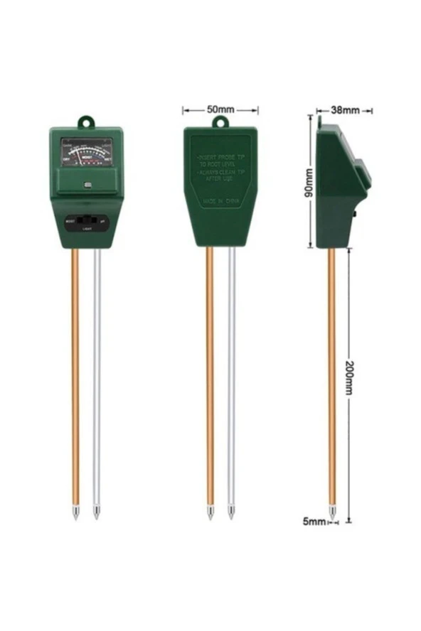 Toprak Nem Ph Metre Ölçer Işık Ölçer Hidroponik Analizörü Bahçe Dedektör Higrometre - 2