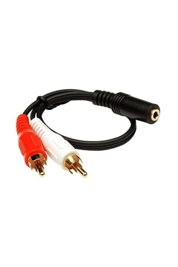 Dişi Stereo Lale Kablo Dişi 3.5 mm Rca Kablo Stereo 3,5 mm Dişi 2x Rca Erkek Ses Çevirici Kablo - 2