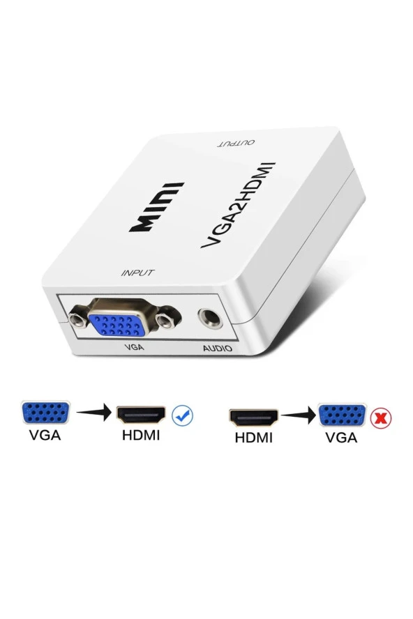 Vga To Hdmi Full Hd 1080p Görüntü Ve Ses Dönüştürücü Çevirici Vga2hdmı Converter Adaptör - 2