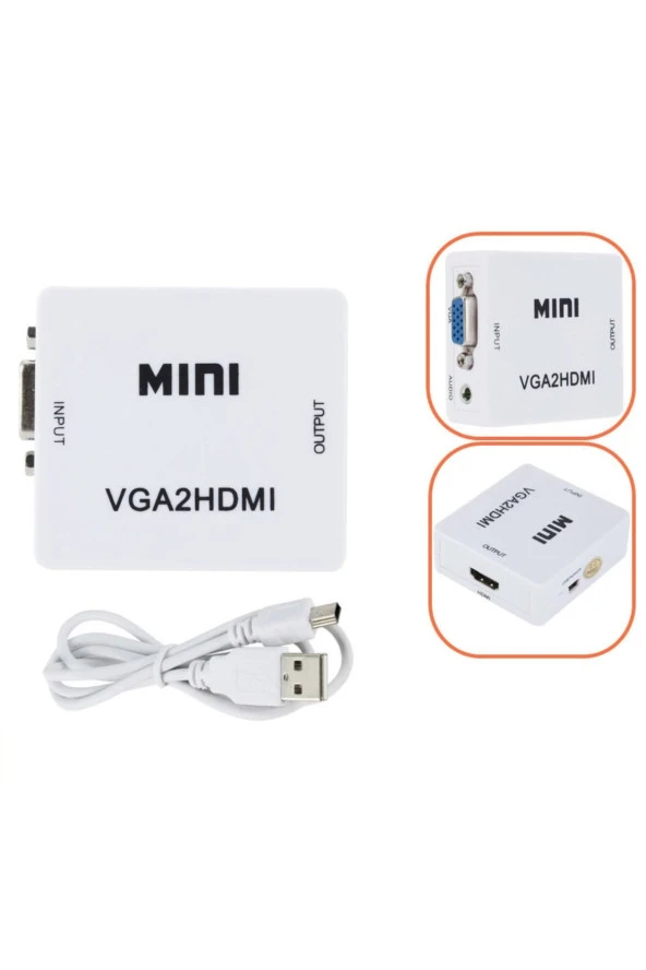 Vga To Hdmi Full Hd 1080p Görüntü Ve Ses Dönüştürücü Çevirici Vga2hdmı Converter Adaptör - 4