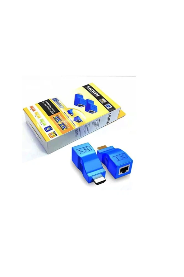 Hdmi Extender Hdmı - Rj45 Ağ Kablosu Ile Hdmi Uzatıcı Dönüştürücü Tekrarlayıcı Cat 5e /6 30m - 2