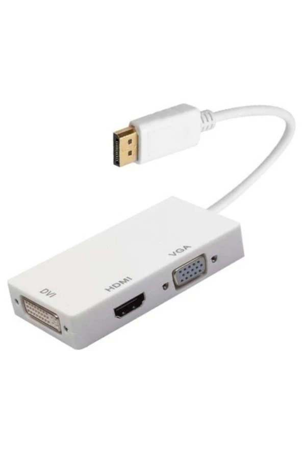 Display Port To Dvı/vga/hdmı 3in1 Çevirici Adaptör Kablo Display Dvı Vga Hdmı Combo