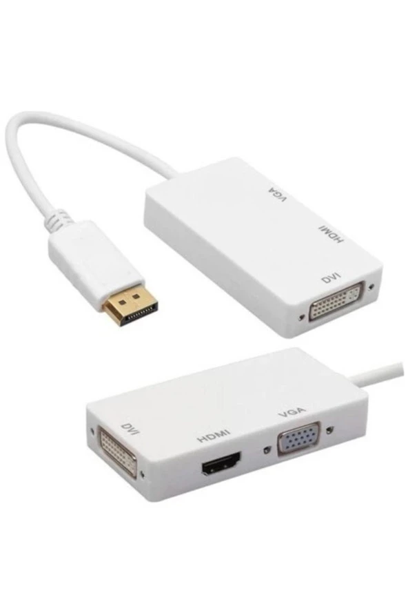 Display Port To Dvı/vga/hdmı 3in1 Çevirici Adaptör Kablo Display Dvı Vga Hdmı Combo - 3