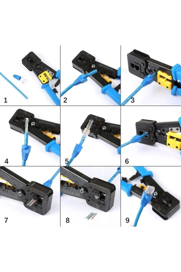 Yeni Nesil Rj45 Pense Ezrj45 Sıkma Pensesi Rj11 Rj12 Rj45 Ethernet Konektörü Sıkma Kesme Soyma - 2