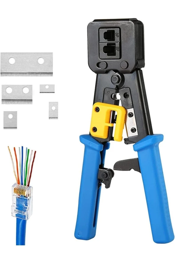 Yeni Nesil Rj45 Pense Ezrj45 Sıkma Pensesi Rj11 Rj12 Rj45 Ethernet Konektörü Sıkma Kesme Soyma - 5