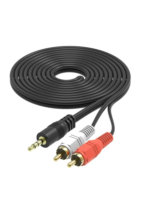 3 mt Stereo Lale Kablo Ses Sistemi Kablosu Aux Rca 3m Stereo 2 Rca Erkek Kablo 3.5 mm