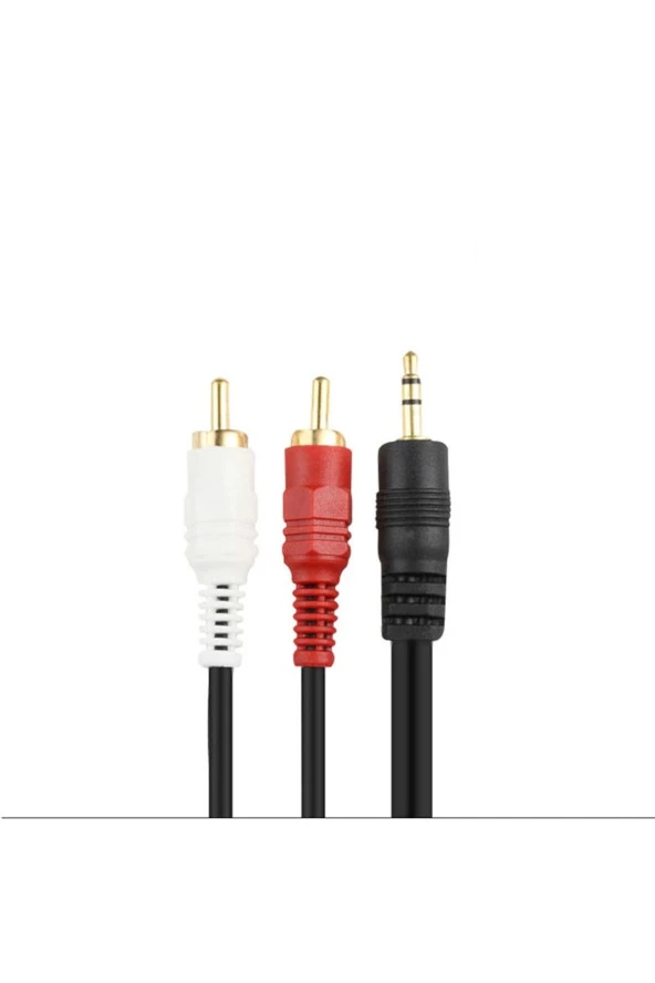 3 mt Stereo Lale Kablo Ses Sistemi Kablosu Aux Rca 3m Stereo 2 Rca Erkek Kablo 3.5 mm - 4