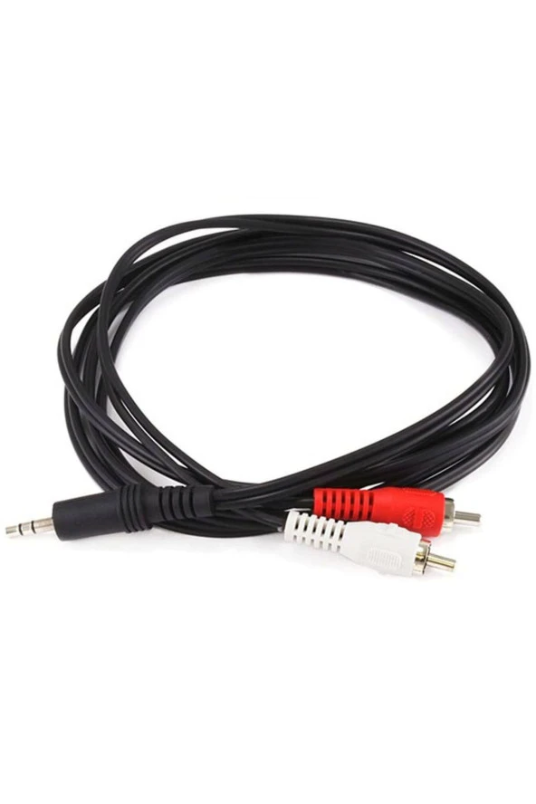 3 mt Stereo Lale Kablo Ses Sistemi Kablosu Aux Rca 3m Stereo 2 Rca Erkek Kablo 3.5 mm - 5