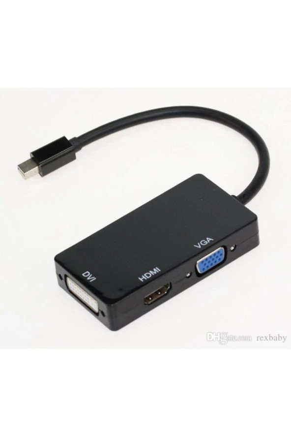 Mini Displayport To Hdmı Dvı Vga Çevirici Dönüştürücü Minidp Combo Minidisplay To Hdmi Vga Dvi - 2