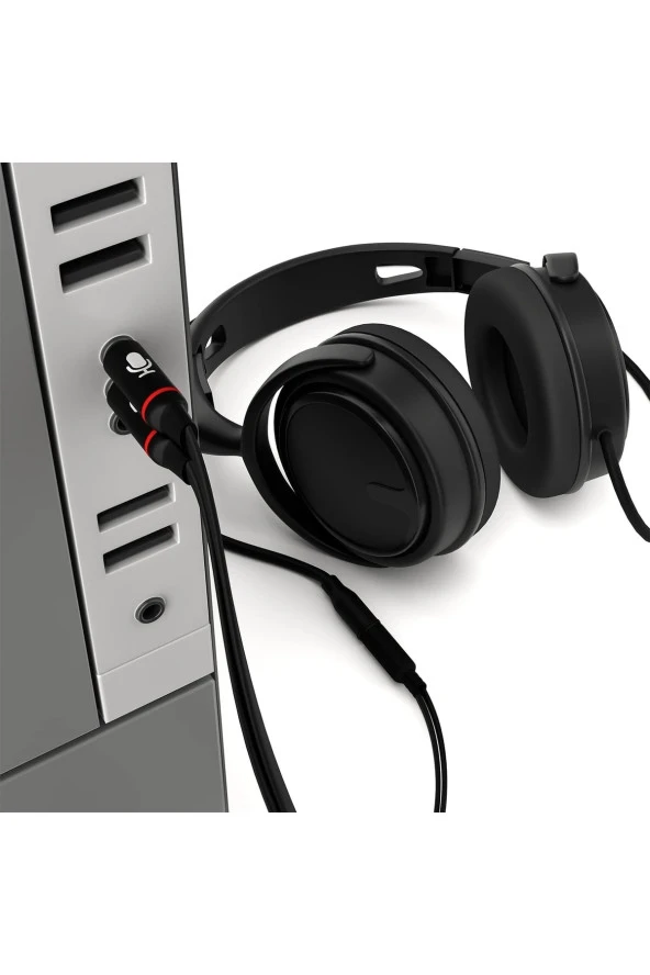 3.5mm Kulaklık Mikrofon Ayırıcı Kablo Aparat 3.5mm Dişi 2x3.5mm Erkek Kulaklık Mic Audio Y Splitter - 4