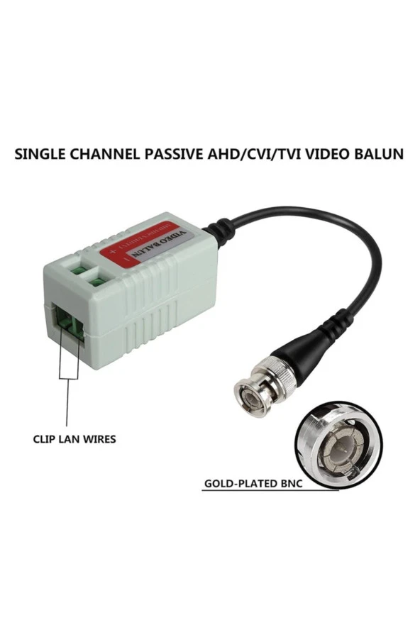 Bnc Video Balun Pasif Sinyal Alıcı-vericileri Hd-cvı/tvı/ahd Cctv Güvenlik Kamerası Cat5/5e/6 - Resim 3