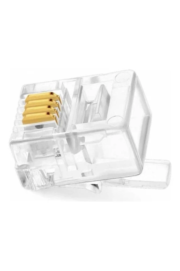 Rj 11 4pin Jak 6p4c Telefon Kablosu Için Konnektör 100 Adet - 4