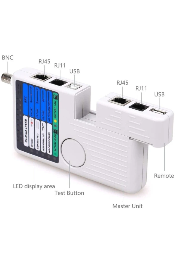 4 ü1 Arada Test Cihazı Usb Rj45 Bnc Rj11 Lan Cat5 Cat6 Telefon Kablosu Test Cihazı Ağ Ölçüm Cihazı - 3