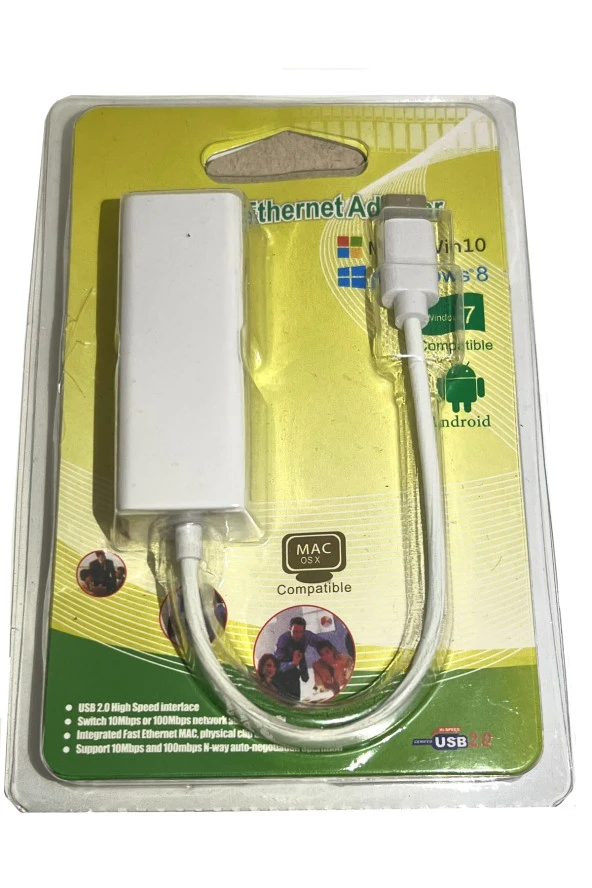 Type-c Usb Rj45 Ethernet 10/100 Çevirici Adaptör Win10/mac/linux (tak Çalıştır) Type C Lan - 5