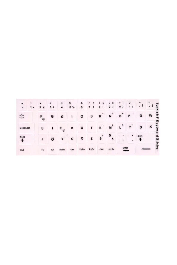 F Klavye Stiker Türkçe Klavye Yapışkan Harf Turkish F Keyboard Sticker Beyaz F Klavye Sticker