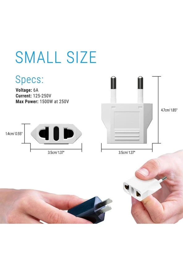 Amerikan Priz Dönüştürücü Abd'den Avrupa'ya Fiş Adaptörü Fiş Çevirici Uç Abd Plug - 4