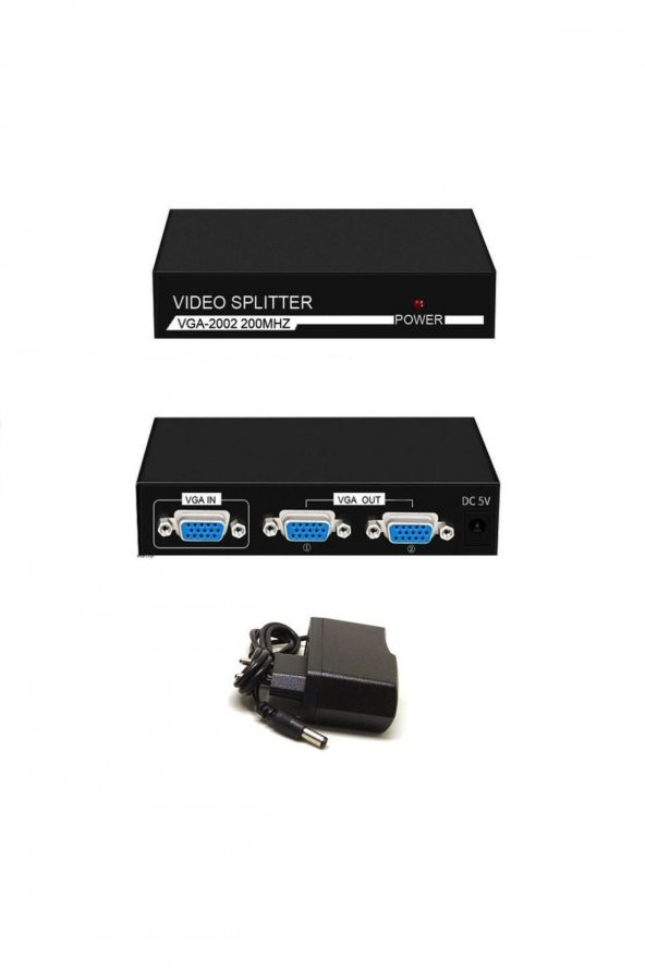 2 Port Vga Splitter Adaptör Destekli Vga Görüntü Çoklayıcı 15 Pin 2li Vga Çoğaltıcı 1 In 2 Out