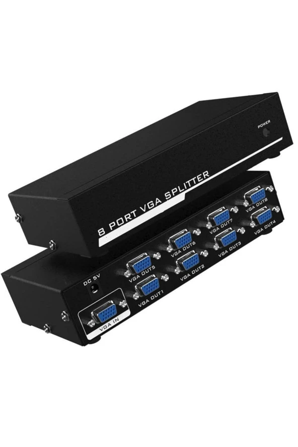 8 Port Vga Splitter Adaptör Destekli Vga Görüntü Çoklayıcı 15 Pin 8li Vga Çoğaltıcı 1 In 8 Out