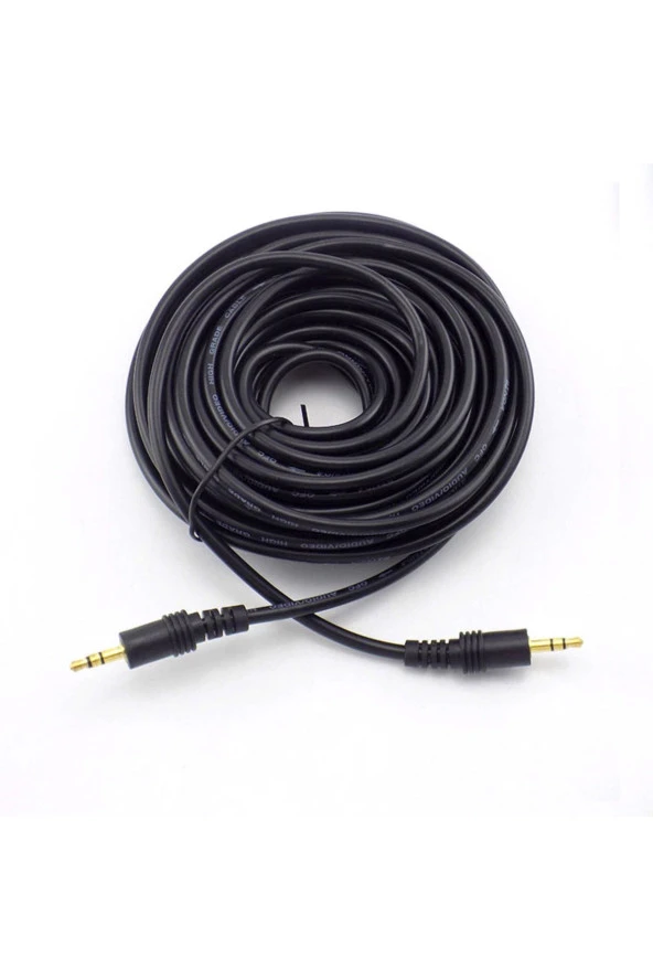 10 Metre 3.5mm Stereo Aux Kablosu Aux Erkek Erkek 3.5mm Ses Kablosu 10m Audio Cable - Resim 3