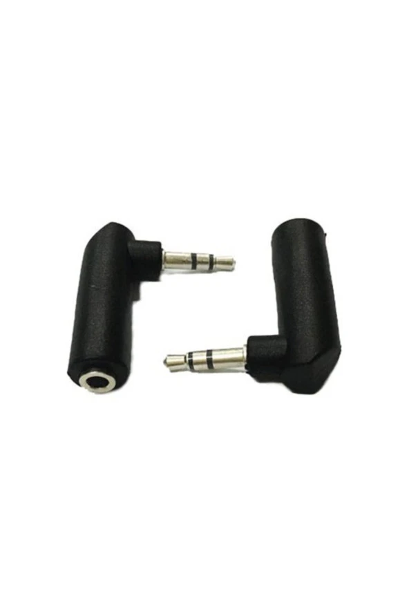3.5 Mm Dişi - Erkek Stereo 90 Derece Sağ Açılı Çevirici Jak 3.5mm L Aparat - 3