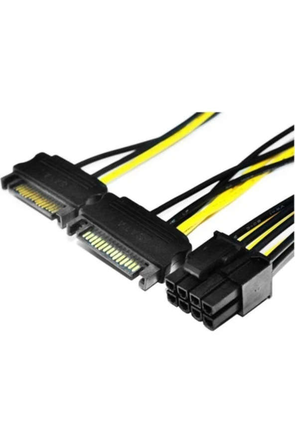 Vga Power Kablo 2x Sata To 8 Pin (6+2 ) Pcı-ex Dönüştürücü Güç Kablosu Pcıe To 2x Sata Erkek - 3