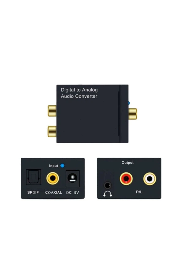 Optik Analog Çevirici 3.5 Mm Aux Stereo Digital To Analog Rca Optik (ın) Rca (out) Spdıf Coaxial
