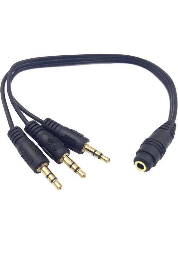 5+1 Ses Sistemi Kablosu 3x3.5mm Stereo Dişi To 1x 3 Stereo 3 Erkek 1 Dişi Aux Çoklayıcı Kablo