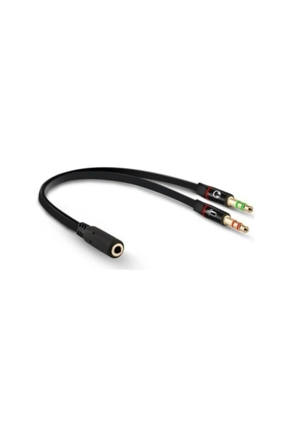 Kulaklık Mikrofon Ayırıcı Kablo Y Splitter Kablo 2 X 3.5 Mm Headphone - Resim 2