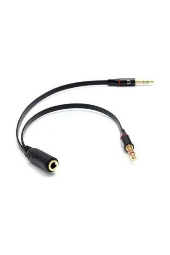 Kulaklık Mikrofon Ayırıcı Kablo Y Splitter Kablo 2 X 3.5 Mm Headphone - Resim 4