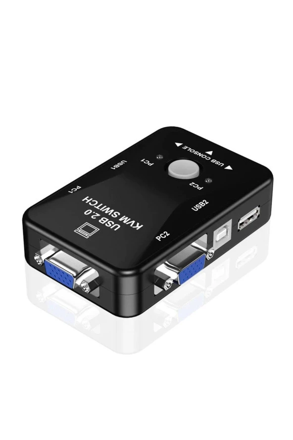 2 Port Usb Kvm Switch 2 In 1 Out Usb 2.0 Kvm Fare Klavye Switcher Vga Splitter - 4