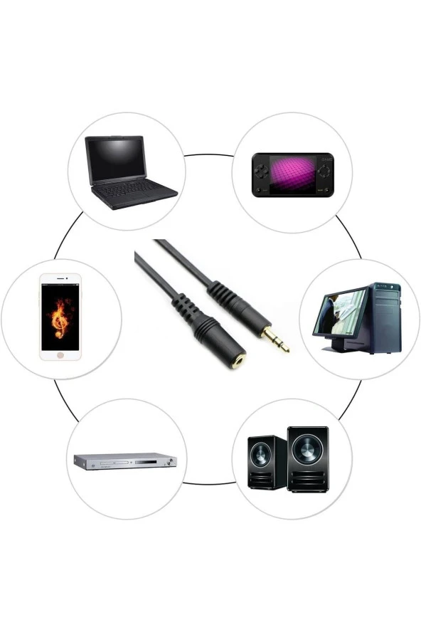 10 Metre 3.5mm Stereo Uzatma Kablosu Aux Extension Dişi Erkek 3.5mm Ses Kablosu 10m - Resim 4