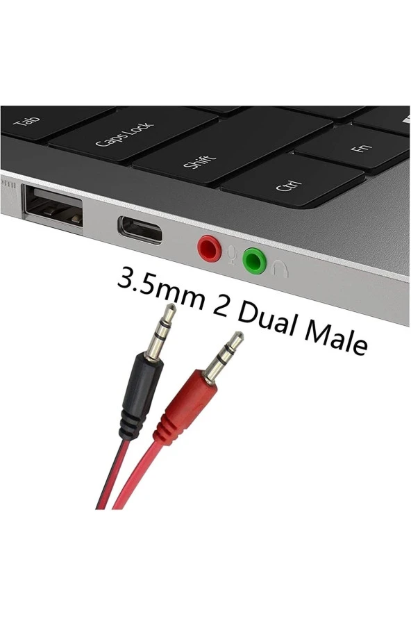 2 Erkek 1 Dişi 3.5mm Kulaklık Mikrofon Ayırıcı Pc Dizüstü Mic Audio Y Splitter Kablosu Headset - Resim 4