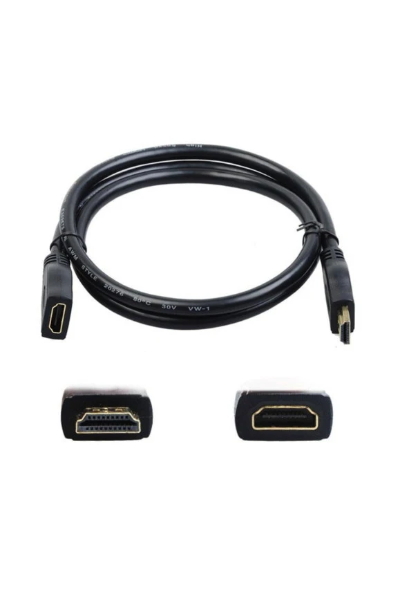 1 Metre Hdmi Uzatma Kablosu Dişi Erkek Hdmı 1 M High Speed Extension Cable - Resim 2