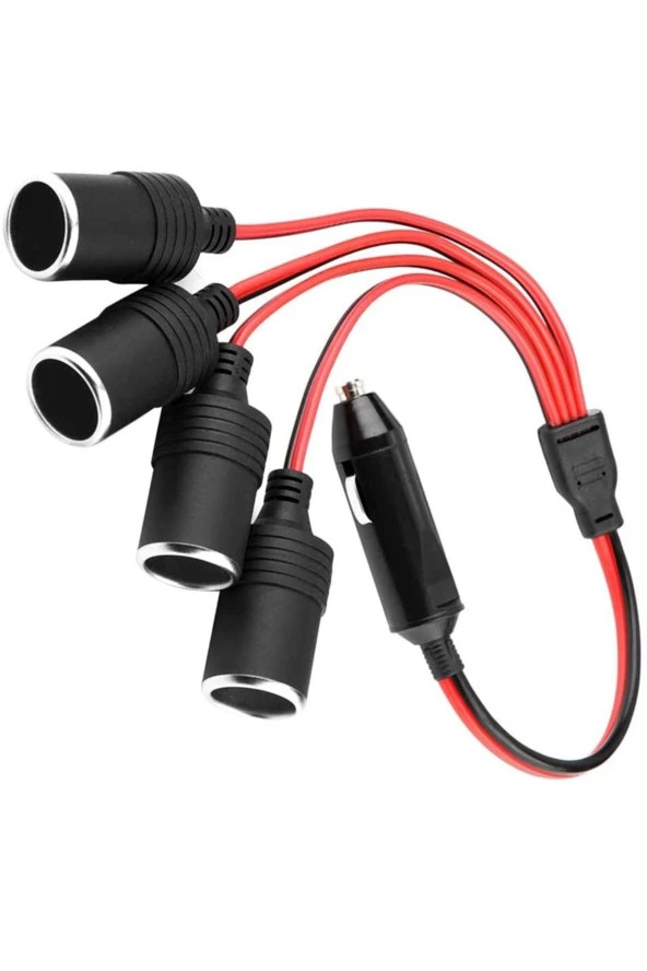 Araç Çakmaklık Çoklayıcı Splitter 1 Erkek 4 Dişi Çakmak Uzatma 12v-24v - 4
