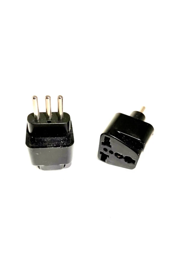 Italya Priz Dönüştürücü 3 Pinli Fiş Adaptör Üniversal Italya Fiş Çevirici Type L Plug Adapter - 3