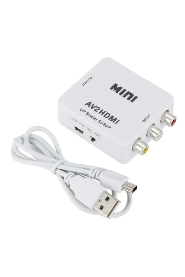 Rca To Hdmi Görüntü Ve Ses Dönüştürücü Çevirici Av In Hdmı Out Converter Adaptör Lale Cvsb - 5