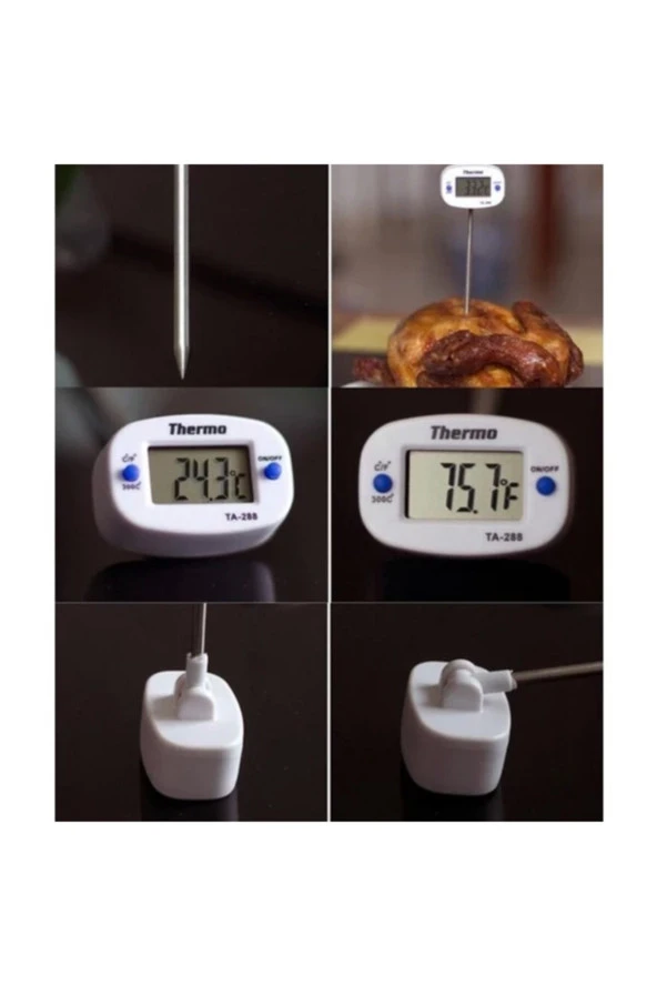 Dijital Gıda Termometresi Sıcaklık Ölçer Gıda Mutfak Termometresi - 3