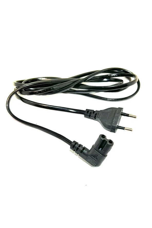 1.5 Metre L Uçlu Teyp Fişi C7 Power Güç Kablosu 1.5m 2x0.75 Enerji Kablosu 2 Pinli Power Cord ürün görseli 1