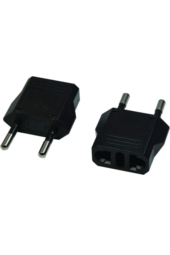 Amerikan Priz Dönüştürücü Abd'den Avrupa'ya Fiş Adaptörü Fiş Çevirici Uç Abd Plug Eu Siyah - 2