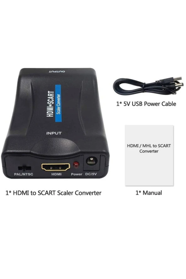 Hdmi To Scart Dönüştürücü Hdmı In Scart Out 1080p Hdmı - Scart Converter Ses Video - 5
