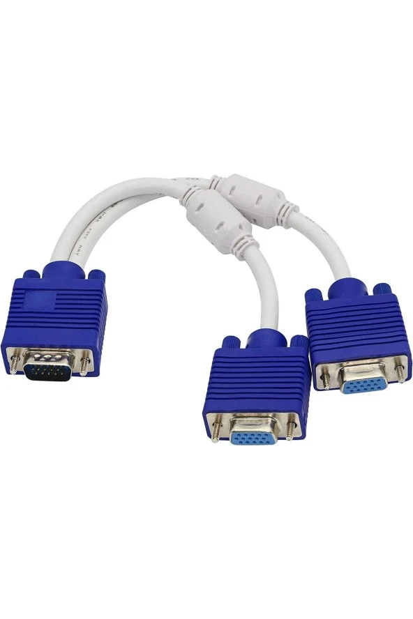 Vga Splitter Uyumlu  Kablosu Vga Y Kablosu 1 Erkek - 2 Dişi  Vga Dönüştürücü Vga Ekran Çoğaltma ürün görseli 1