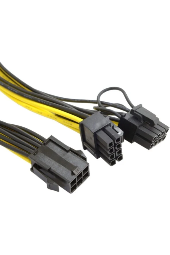 6 Pin 8 Pin Y Kablo 6 Pin Dişi - Çift 8 Pinli (6+2) Erkek Pcıe 6p - 2x 6+2p Ekran Kartı Psu Kablosu - Resim 3
