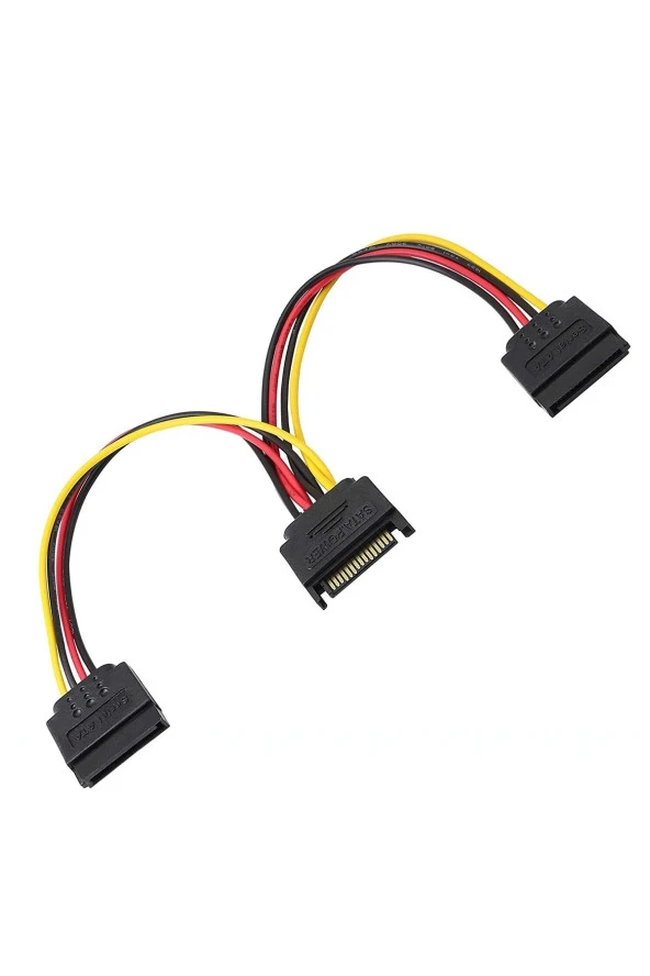 Sata Splitter Kablo 15 Pin Sata Güç Uzatma Kablosu Sata Power Çoklayıcı 15pin Erkek Çift 15 Pin Dişi ürün görseli 1