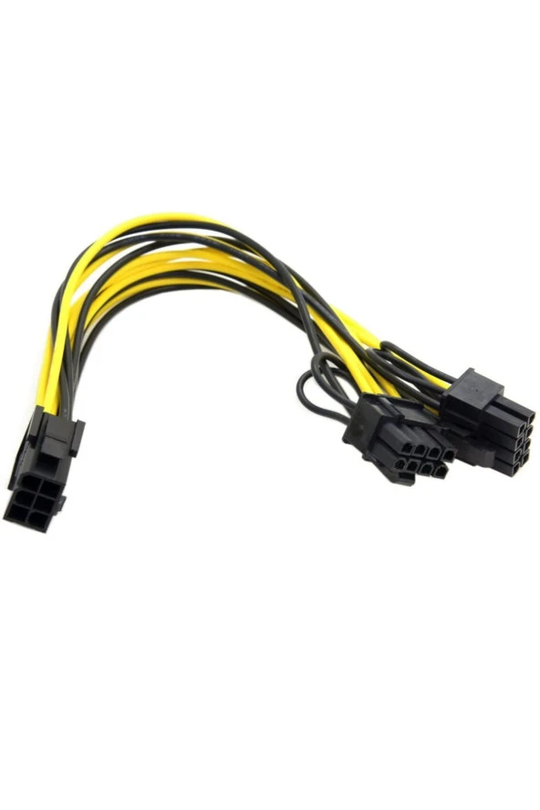 6 Pin 8 Pin Y Kablo 6 Pin Dişi - Çift 8 Pinli (6+2) Erkek Pcıe 6p - 2x 6+2p Ekran Kartı Psu Kablosu - Resim 4