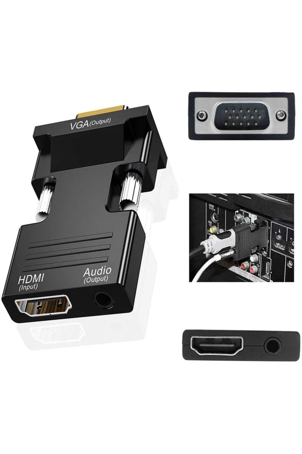 Hdmı To Vga Hdmı Dişi (in) To Vga Erkek (out) Hdmi Vga Dönüştürücü Hdmi Giriş Vga Çıkış + Ses - 2